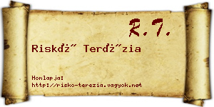 Riskó Terézia névjegykártya